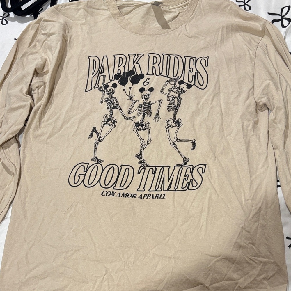Beige Graphic Long Sleeve Tee